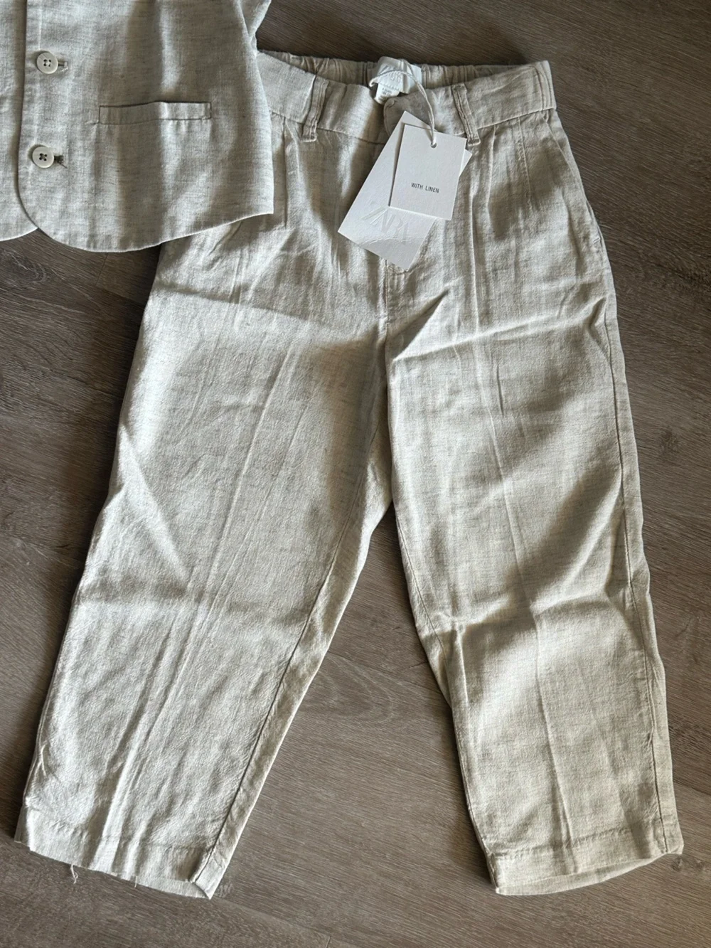 Zara Kids Linen Blend Suit Vest & Pants Set